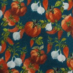 Dolce and Gabbana Blue Silk Tomato Print Tie