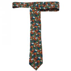 Dolce and Gabbana Blue Silk Tomato Print Tie