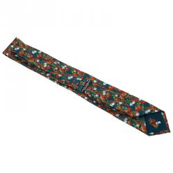 Dolce and Gabbana Blue Silk Tomato Print Tie