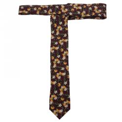 Dolce and Gabbana Burgundy Silk Martini Oranges Tie