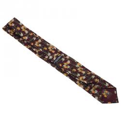 Dolce and Gabbana Burgundy Silk Martini Oranges Tie