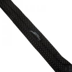 Dolce and Gabbana Black Polka Dot Silk Skinny Tie