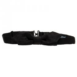 Dolce and Gabbana Black  Jaquard Silk Bow Tie One Size