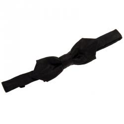 Dolce and Gabbana Black  Jaquard Silk Bow Tie One Size