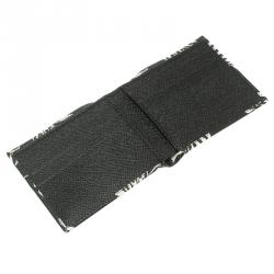 Dolce and Gabbana Black Leaf print Leather Bifold Wallet
