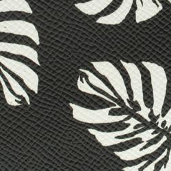 Dolce and Gabbana Black Leaf print Leather Bifold Wallet
