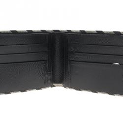 Dolce and Gabbana Two Tone Striped Leather Billfold Wallet