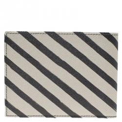 Dolce and Gabbana Two Tone Striped Leather Billfold Wallet