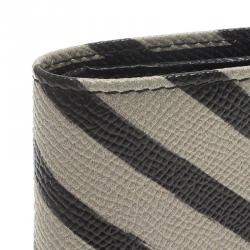 Dolce and Gabbana Two Tone Striped Leather Billfold Wallet