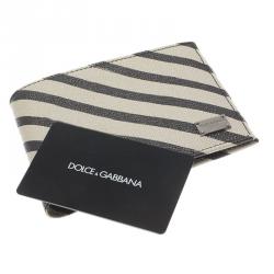 Dolce and Gabbana Two Tone Striped Leather Billfold Wallet