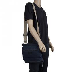 Dolce and Gabbana Navy Blue Canvas Messenger Bag