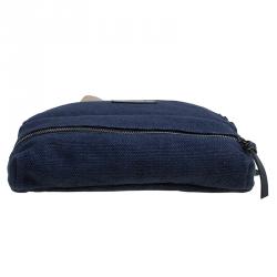 Dolce and Gabbana Navy Blue Canvas Messenger Bag