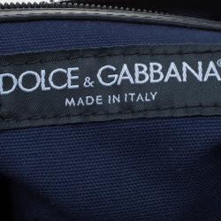 Dolce and Gabbana Navy Blue Canvas Messenger Bag