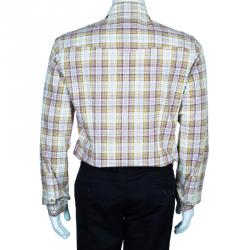 Pre Owned Dolce and Gabbana Men's Multicolor Checked Shirt L