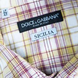 Pre Owned Dolce and Gabbana Men's Multicolor Checked Shirt L