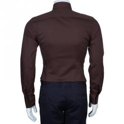 مملوكة مسبقًا قميص دولتشي أند غابانا بني للرجال S