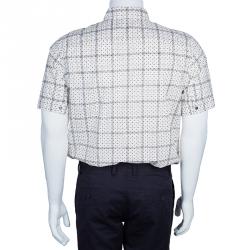 Pre Owned قميص رجالي دولتشي أند غابانا كم قصيرمنقط أبيض L