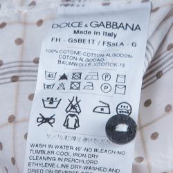 Pre Owned قميص رجالي دولتشي أند غابانا كم قصيرمنقط أبيض L