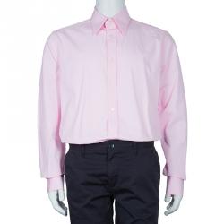 مملوكة مسبقًا Dolce and Gabbana Men's Pink Cotton Shirt L