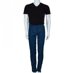 Pre Owned Dolce and Gabbana Mens Blue Polka Dot Jeans M