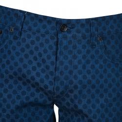 Pre Owned Dolce and Gabbana Mens Blue Polka Dot Jeans M