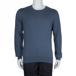 مملوكة مسبقًا Dolce and Gabbana Grey Crew Neck Sweater L