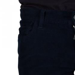 Pre Owned Dolce And Gabbana Navy Blue Corduroy Trousers S