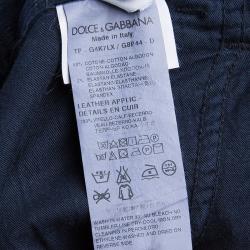 Pre Owned Dolce And Gabbana Navy Blue Corduroy Trousers S