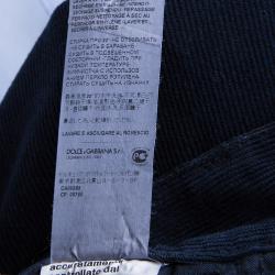 Pre Owned Dolce And Gabbana Navy Blue Corduroy Trousers S