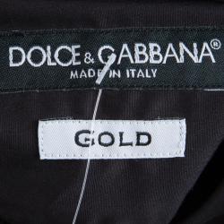 مملوكة مسبقًا قميص دولتشي أند غابانا بشعار ذهبي قطن أسود S