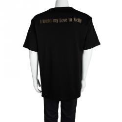 Pre Owned تي شيرت دولتشي أند غابانا بلاك بي أند كراون مطبوع رقبة مستديرة XL