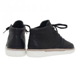 Pre Owned حذاء سنيكرز دولتشي أند غابانا مقدمة مرتفعة جلد أسود مقاس 40.5