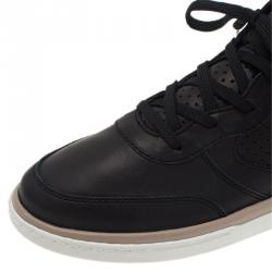 Pre Owned حذاء سنيكرز دولتشي أند غابانا مقدمة مرتفعة جلد أسود مقاس 40.5