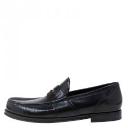 Pre Owned Dolce and Gabbana Brown Leather Penny Loafers Size 42