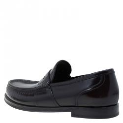 Pre Owned Dolce and Gabbana Brown Leather Penny Loafers Size 42