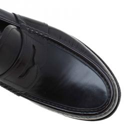 Pre Owned Dolce and Gabbana Brown Leather Penny Loafers Size 42