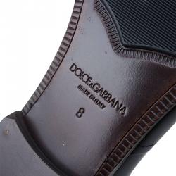 Pre Owned Dolce and Gabbana Brown Leather Penny Loafers Size 42