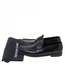 Pre Owned Dolce and Gabbana Brown Leather Penny Loafers Size 42