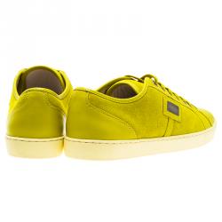 Pre Owned Dolce and Gabbana Yellow Suede Sneakers Size 44