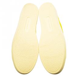 Pre Owned Dolce and Gabbana Yellow Suede Sneakers Size 44