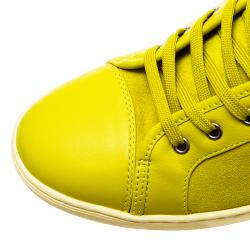 Pre Owned Dolce and Gabbana Yellow Suede Sneakers Size 44