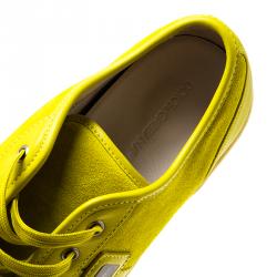 Pre Owned Dolce and Gabbana Yellow Suede Sneakers Size 44