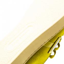 Pre Owned Dolce and Gabbana Yellow Suede Sneakers Size 44