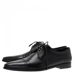 Pre Owned حذاء دولتشي أند غابانا ديربي بروغ جلد أسود مقاس 40.5