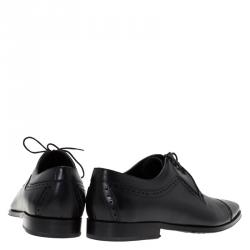 Pre Owned حذاء دولتشي أند غابانا ديربي بروغ جلد أسود مقاس 40.5