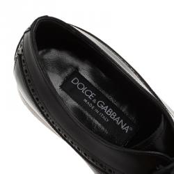 Pre Owned حذاء دولتشي أند غابانا ديربي بروغ جلد أسود مقاس 40.5