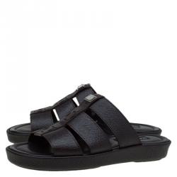 مملوكة مسبقًا Dolce and Gabbana Brown Leather Multi Strap Sandals Size 42