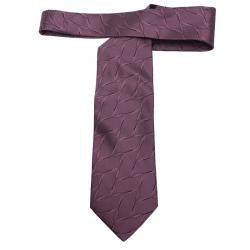 Pre Owned Dolce and Gabbana Purple Patterned Silk Tie