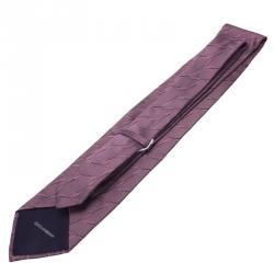 Pre Owned Dolce and Gabbana Purple Patterned Silk Tie