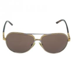 Pre Owned Dolce and Gabbana Gold 2047 Aviators 
